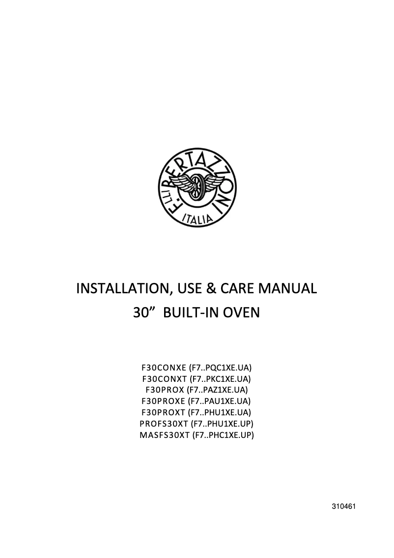 Page 1 de la notice Manuel utilisateur Bertazzoni PROFS30XT