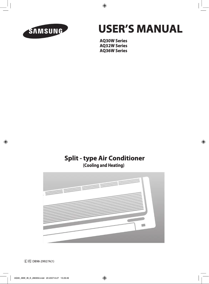 Page 1 de la notice Manuel utilisateur Samsung AQ32WCN