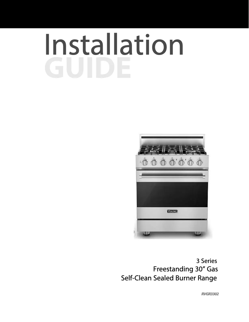 Page 1 de la notice Guide d'installation Viking RVGR33025BRE