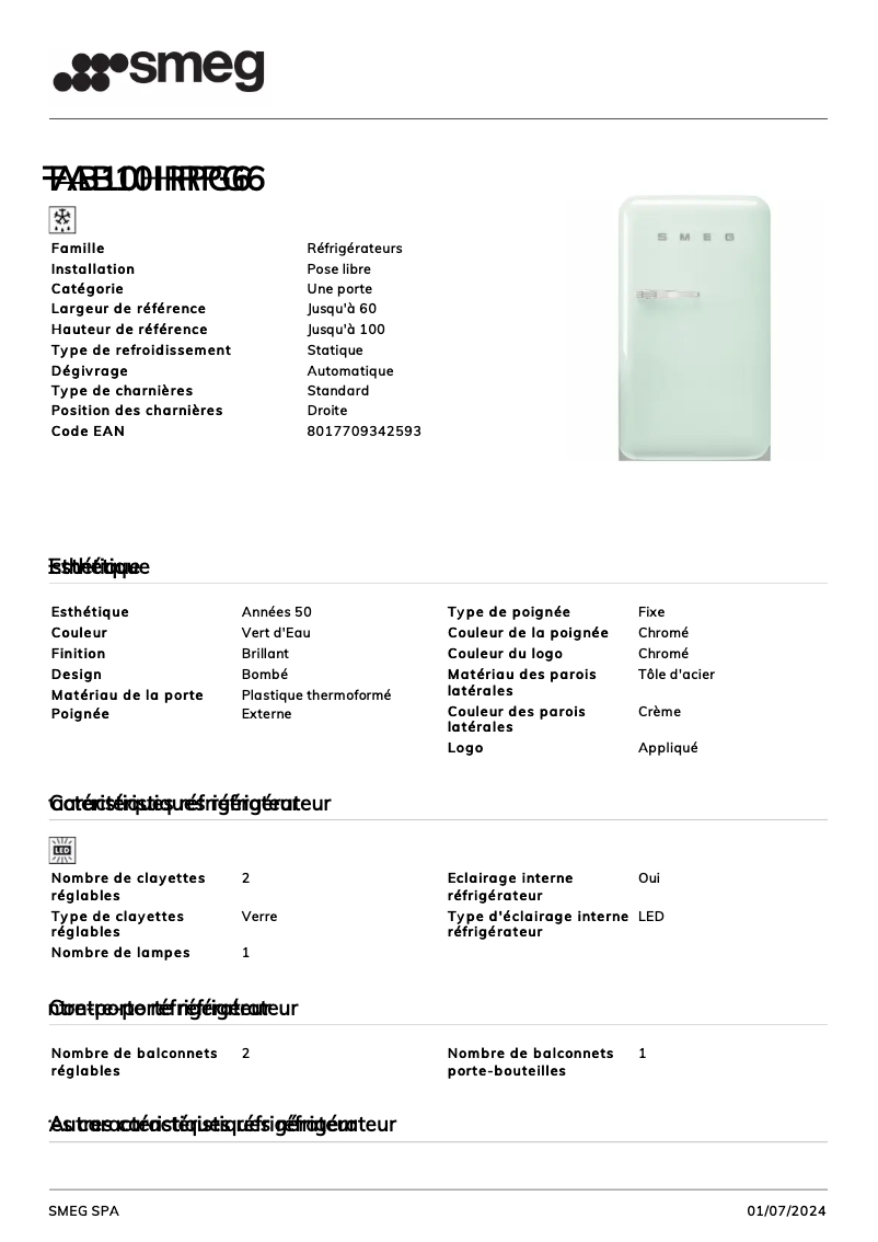 Image de la première page du manuel de l'appareil FAB10HRPG6