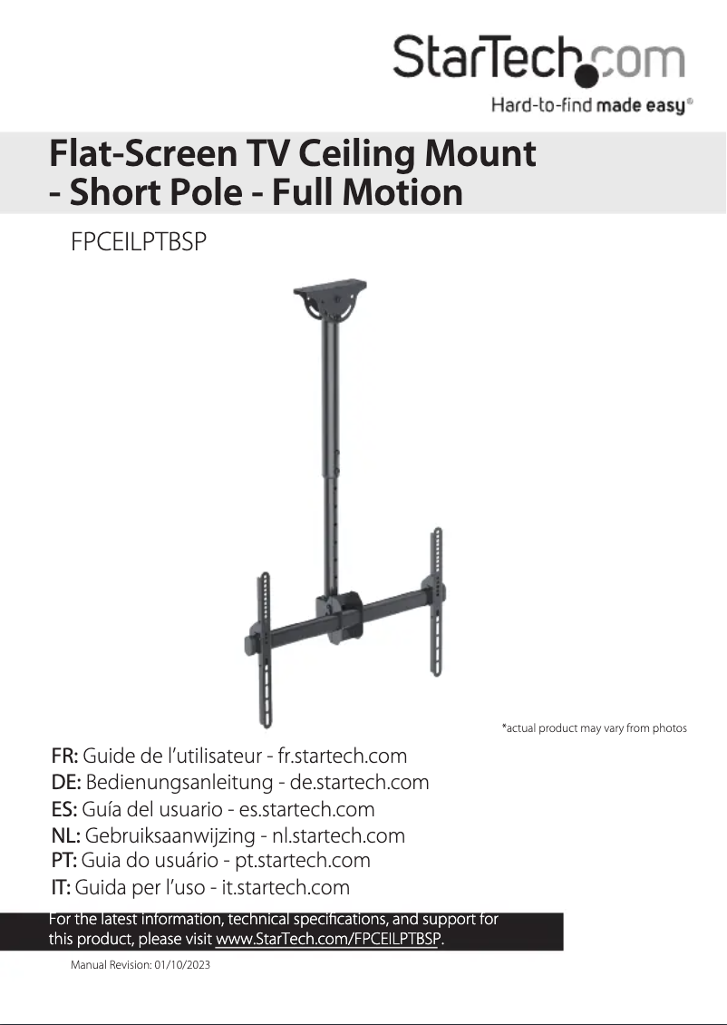 Page 1 de la notice Manuel utilisateur StarTech.com FPCEILPTBSP