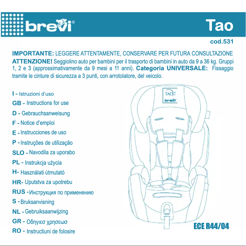 Image de la première page du manuel de l'appareil TAO B.fix