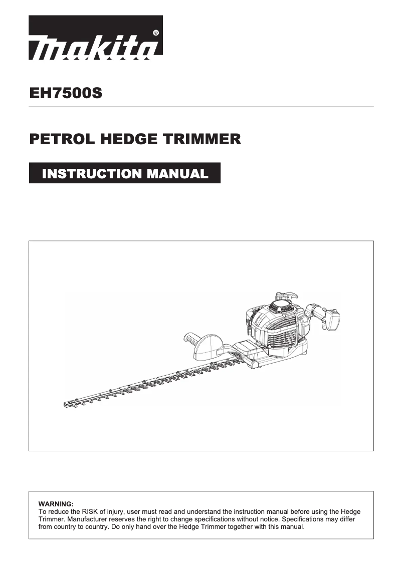 Image de la première page du manuel de l'appareil EH7500S