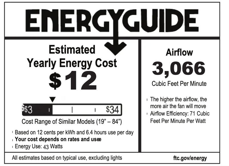 Page 1 de la notice Label énergétique Hunter Sentinel 59211