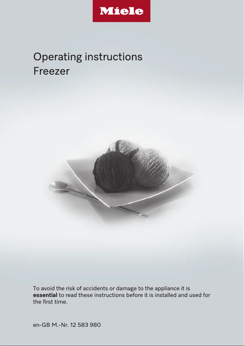 Page 1 de la notice Manuel utilisateur Miele FNS 7794 D L