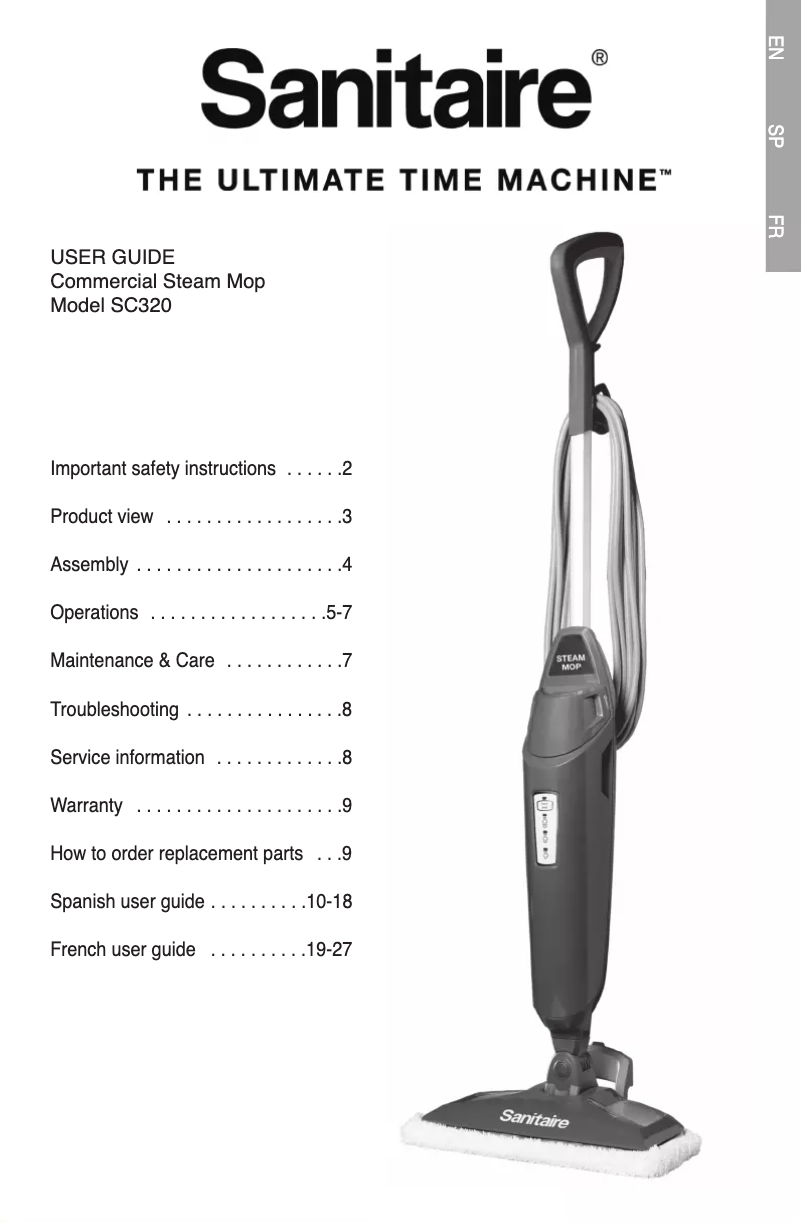 Page 1 de la notice Manuel utilisateur Sanitaire SC320A