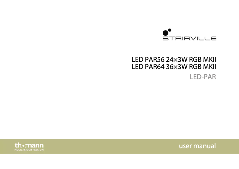 Image de la première page du manuel de l'appareil LED PAR64 36×3W RGB MKII