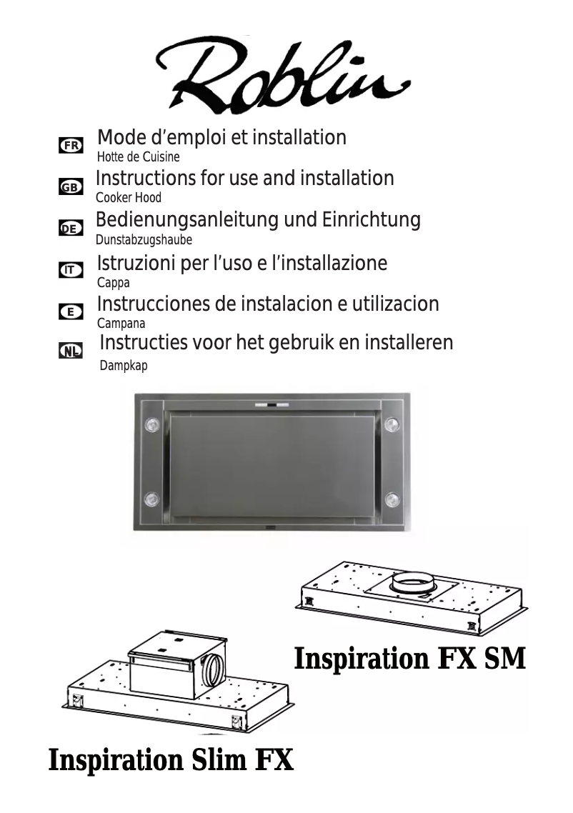 Page n°1 - Manuel utilisateur Roblin Inspiration/3 FX 1400