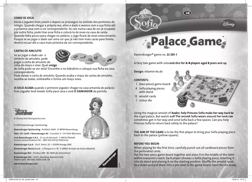 Page n°1 - Manuel utilisateur Ravensburger Disney Sofia Palace Game