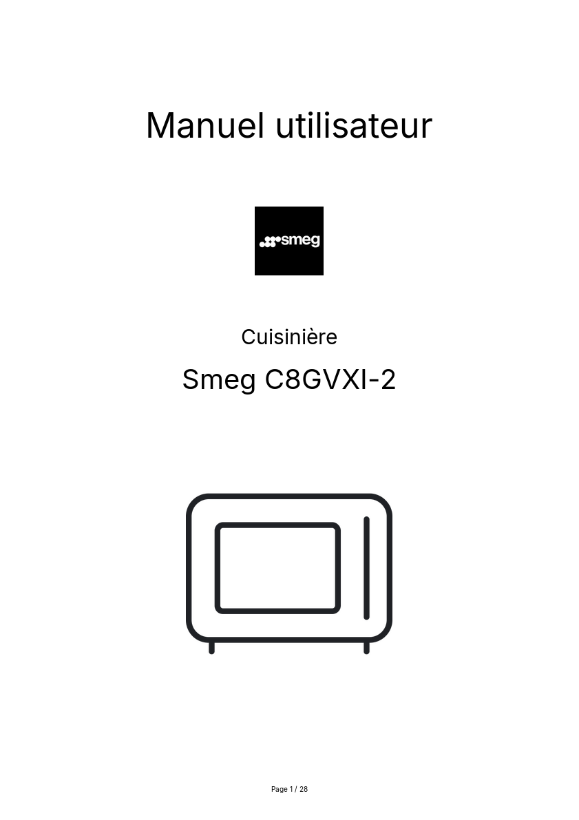 Page n°1 - Manuel utilisateur Smeg C8GVXI-2