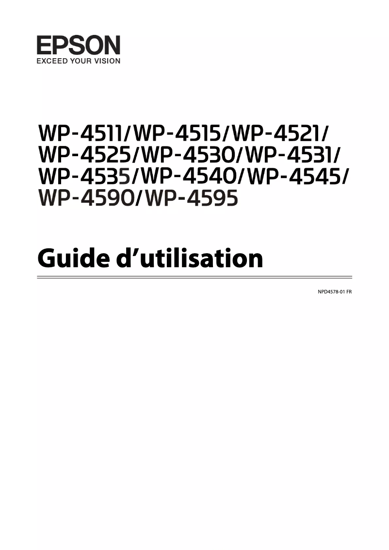 Image de la première page du manuel de l'appareil WorkForce Pro WP-4525 DNF