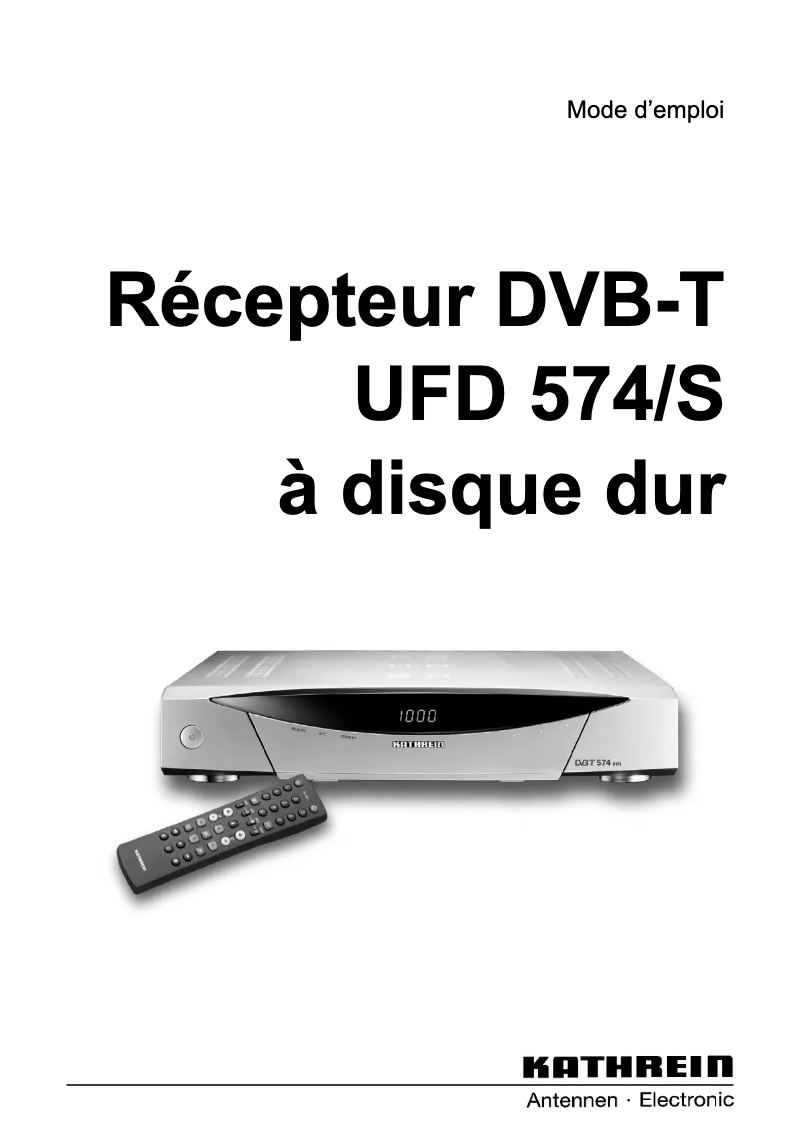 Image de la première page du manuel de l'appareil UFD 574
