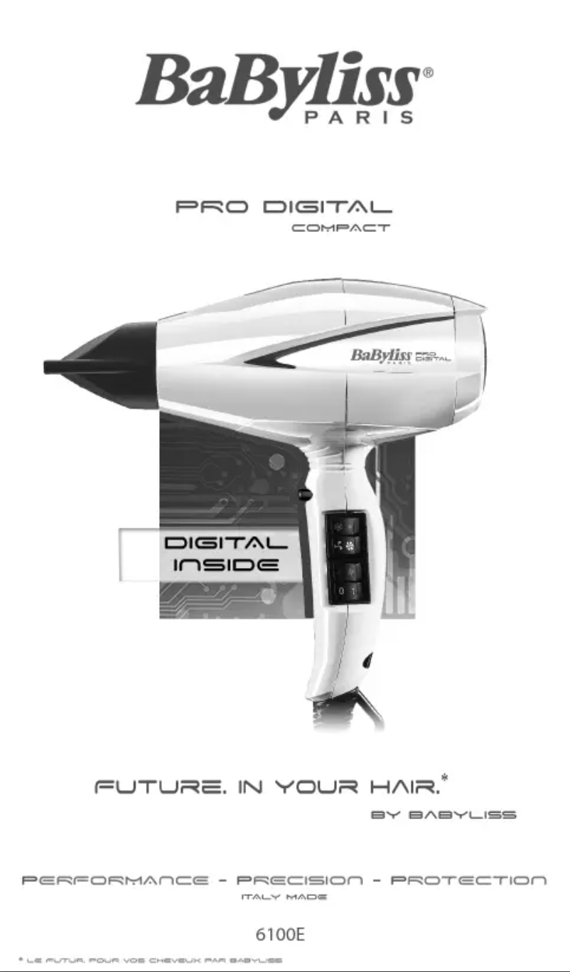 Page n°1 - Manuel utilisateur BaByliss 6100E