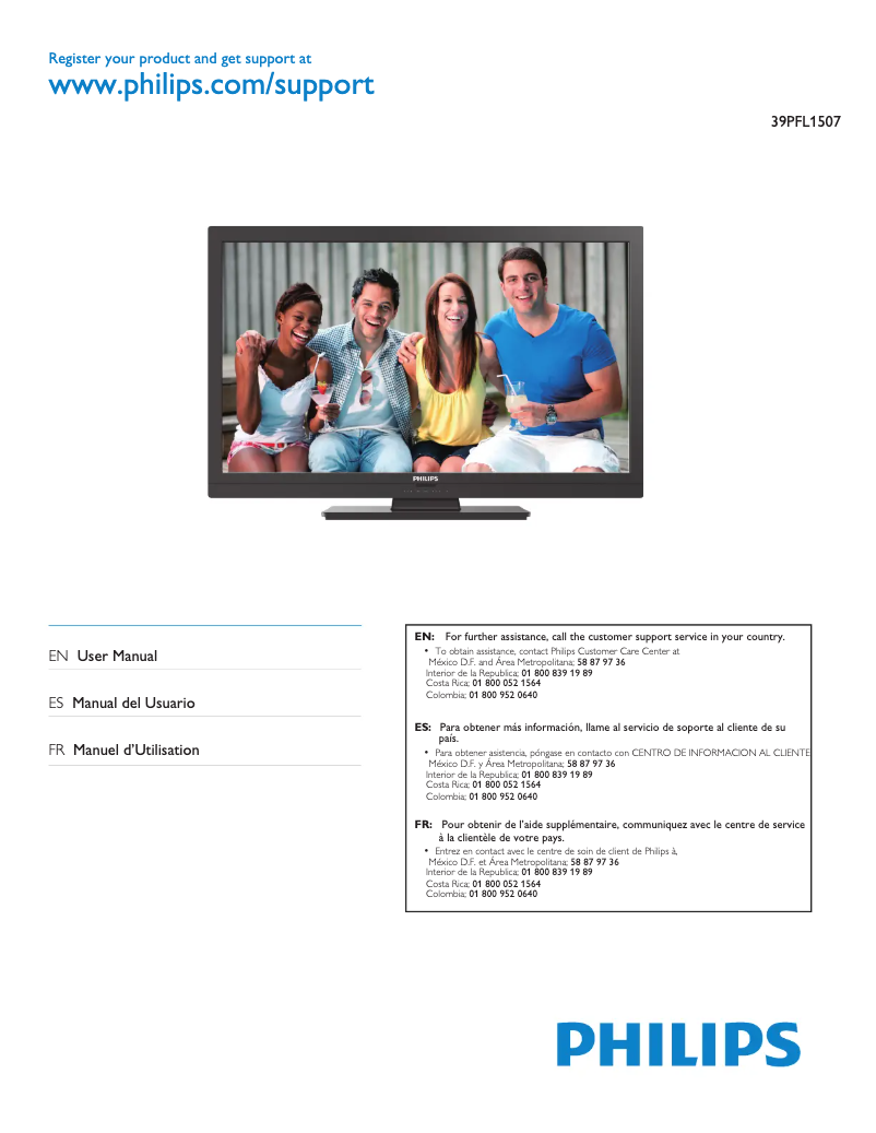 Página 1 del manual Manual de usuario Philips 39PFL1507