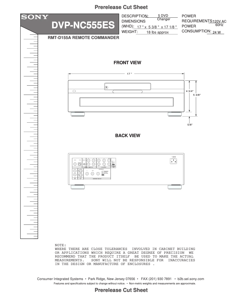 Page 1 de la notice Guide d'installation Sony DVP-NC555ES