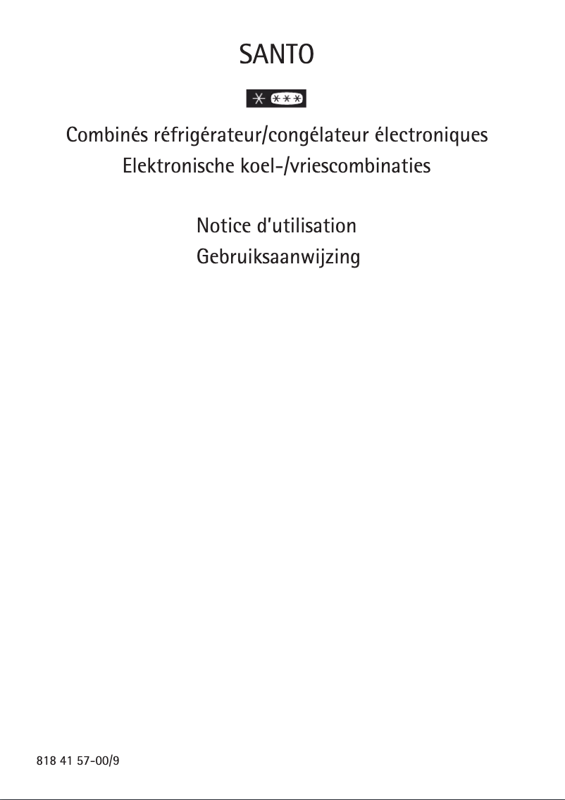 Page n°1 - Manuel utilisateur AEG-Electrolux Santo 86378 KG18