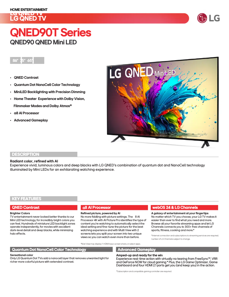 Image de la première page du manuel de l'appareil 75QNED90TUA