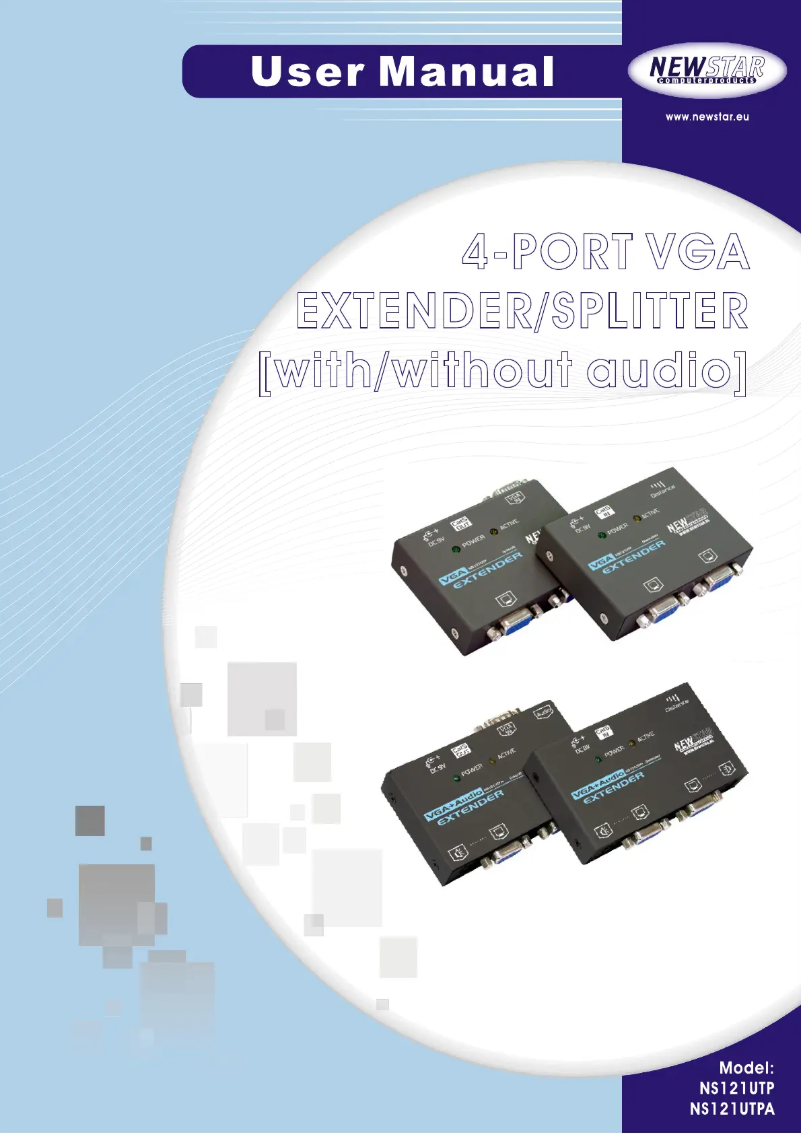 Page 1 de la notice Manuel utilisateur Newstar VGA extender