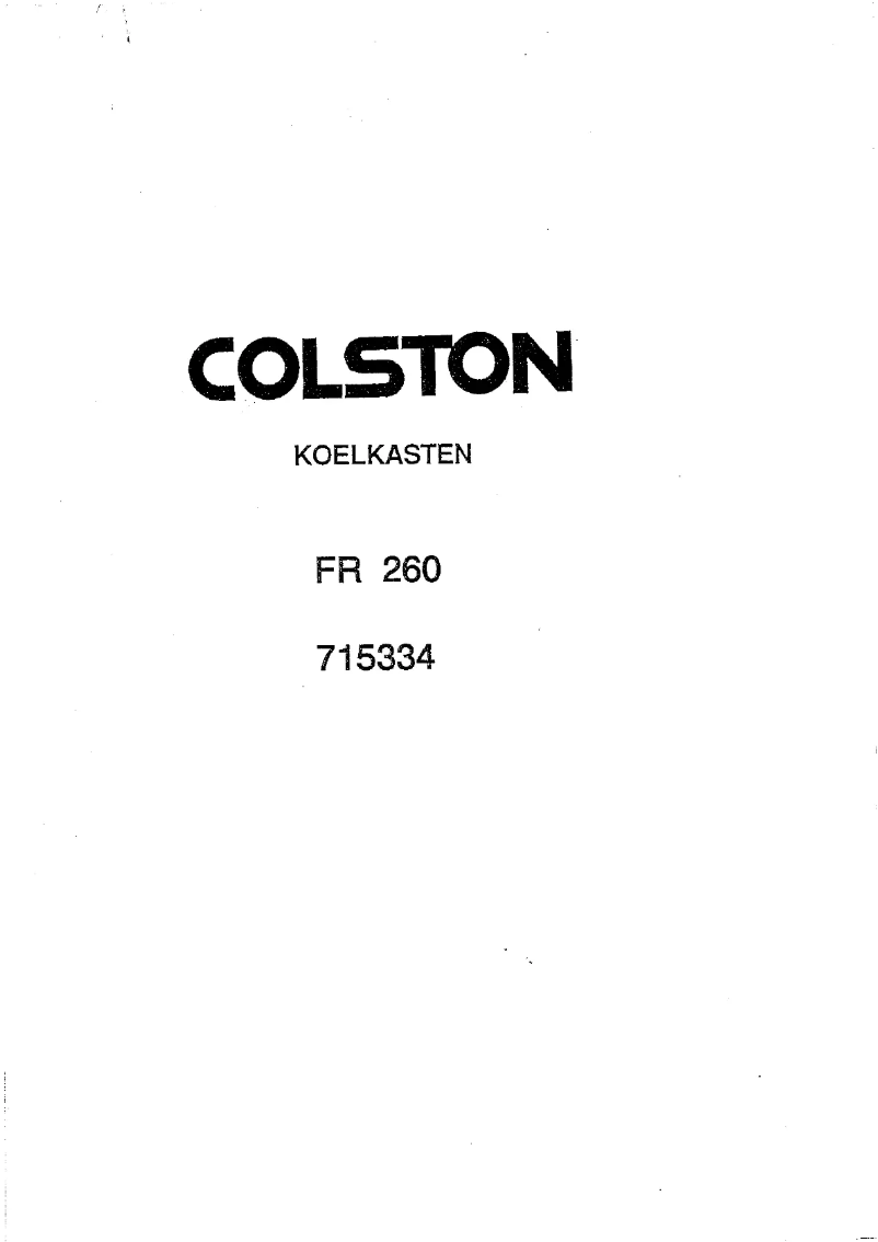 Page n°1 - Manuel utilisateur Colston FR 260
