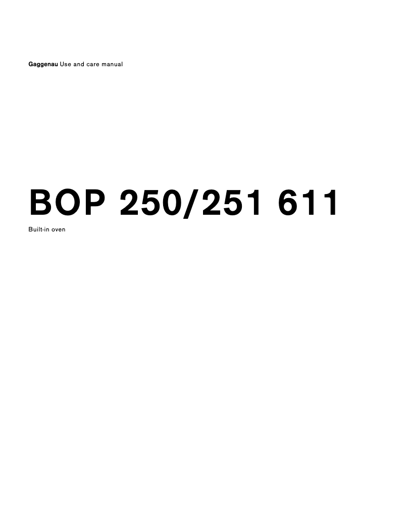 Image de la première page du manuel de l'appareil BOP251611