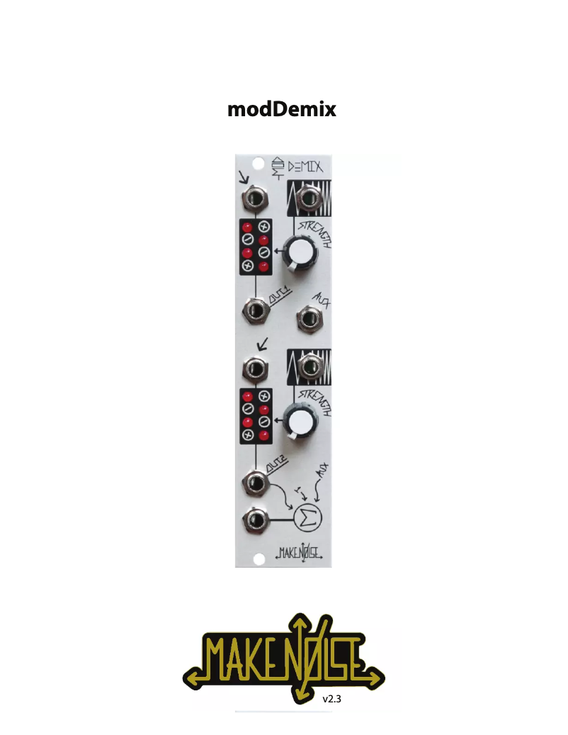 Page n°1 - Manuel utilisateur Make Noise ModDemix