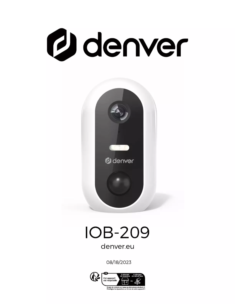 Page n°1 - Manuel utilisateur Denver IOB-209