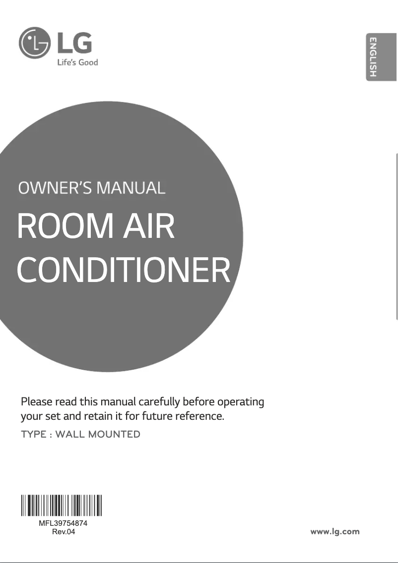 Page 1 de la notice Manuel utilisateur LG JSUQ12PTXD