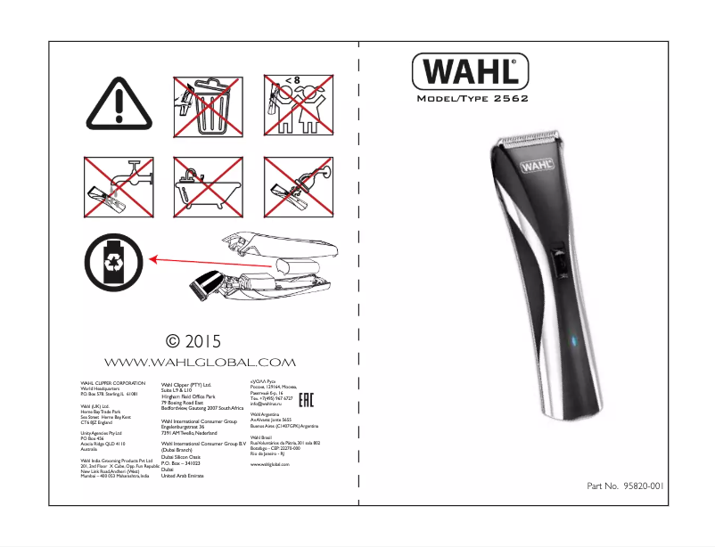 Page 1 de la notice Manuel utilisateur Wahl 9698-1016