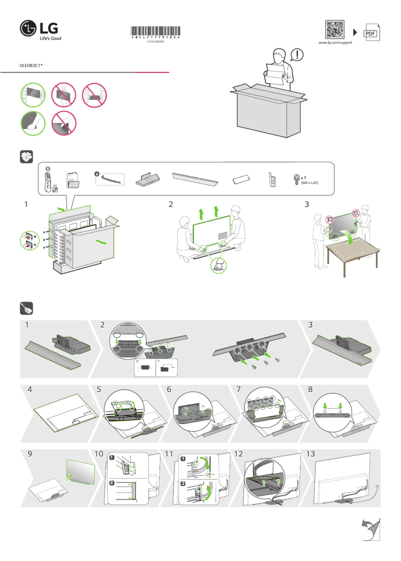 First page image of the manual for OLED83C14LA