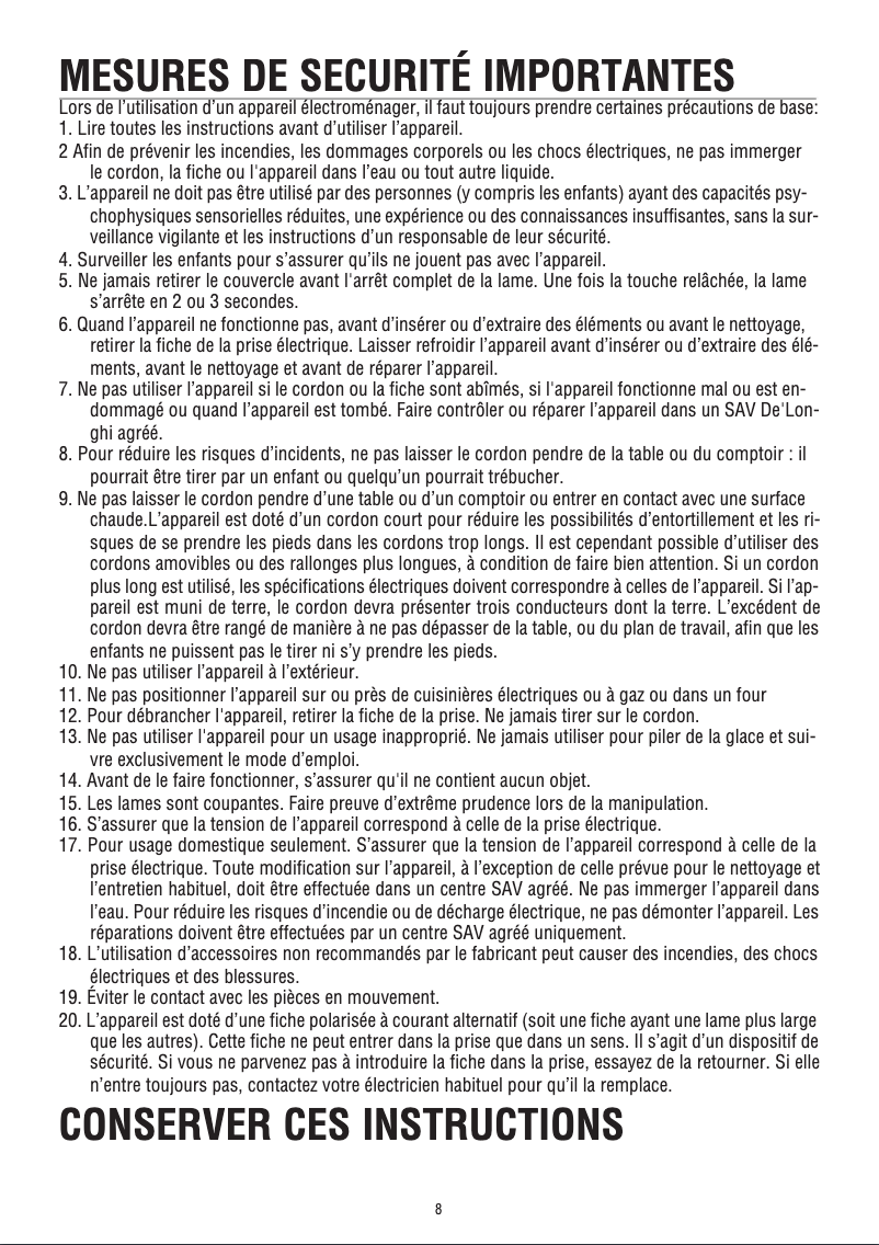 Image de la première page du manuel de l'appareil KG40