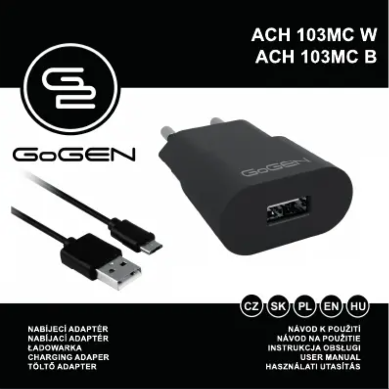 Page n°1 - Manuel utilisateur GoGen ACH103MCB