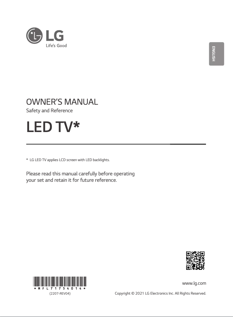 Page 1 de la notice Manuel utilisateur LG 65NANO95VPA
