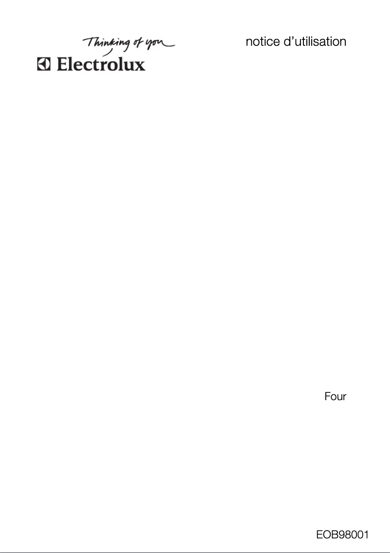 Page 1 de la notice Manuel utilisateur Electrolux EOB98001X