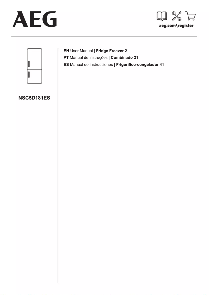 Page 1 de la notice Manuel utilisateur AEG NSC5D181ES