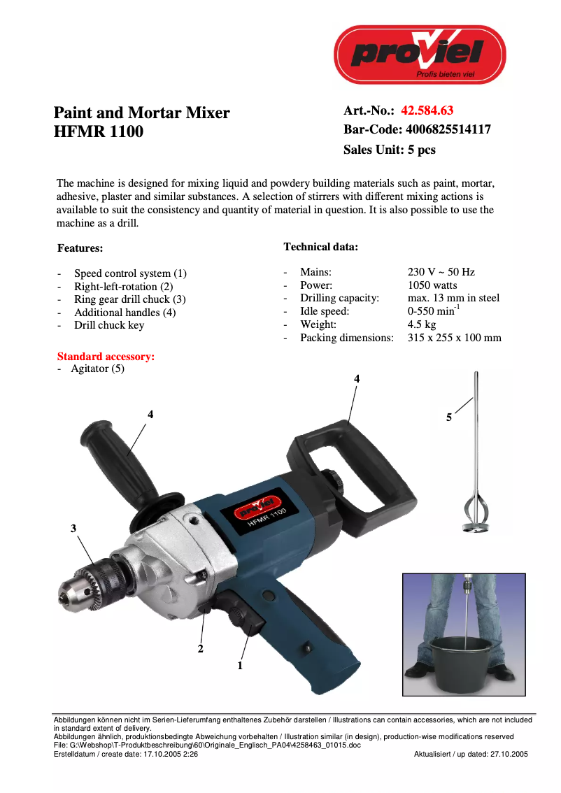 Image de la première page du manuel de l'appareil HFMR 1100