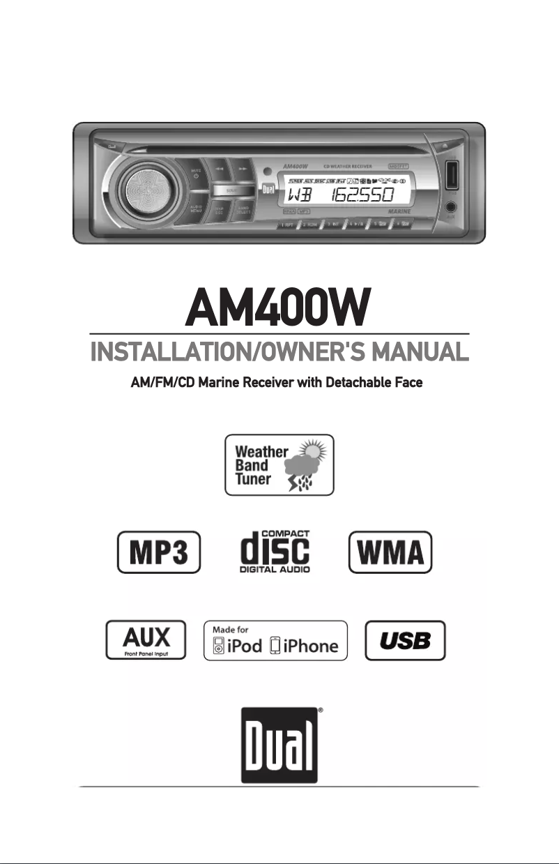 Page 1 de la notice Manuel utilisateur Dual AM400W