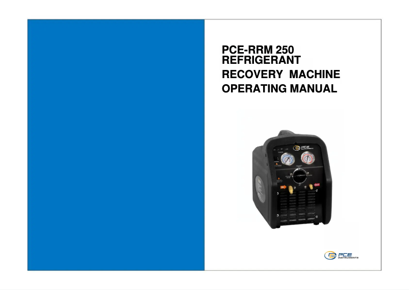 Page n°1 - Manuel utilisateur PCE Instruments PCE-RRM 250