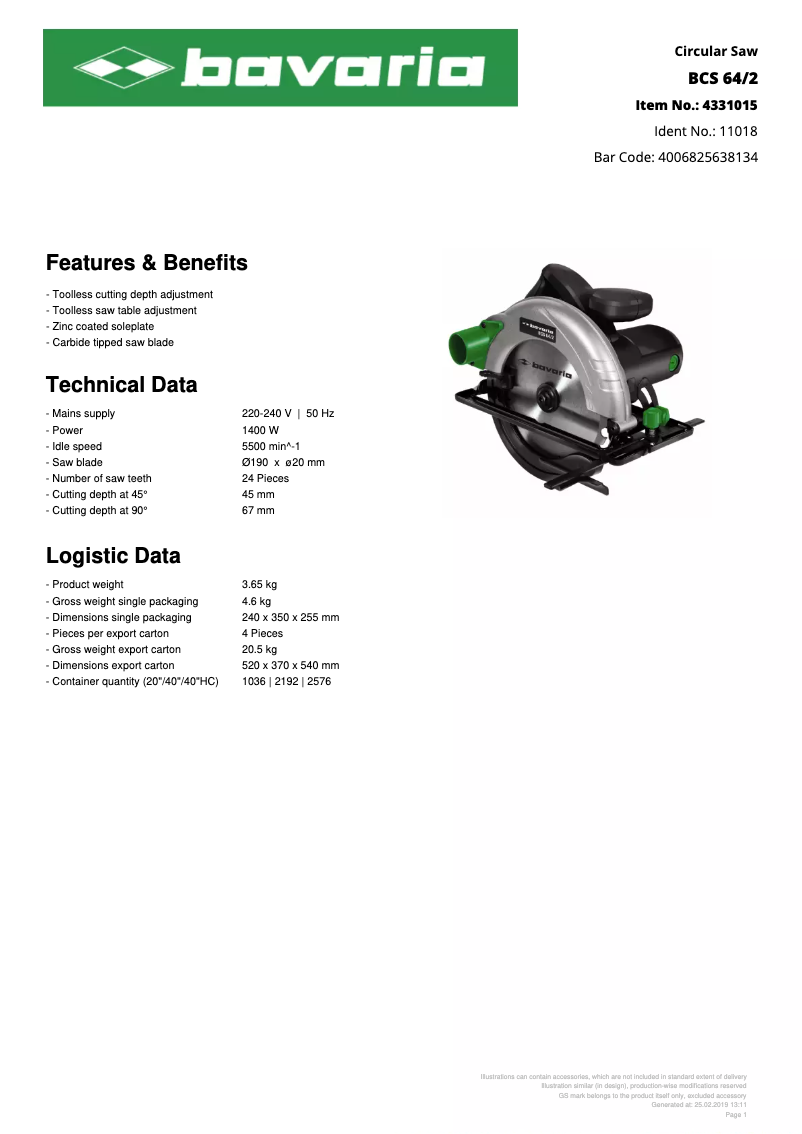 Imagen de la primera página del manual del dispositivo BCS 64/2