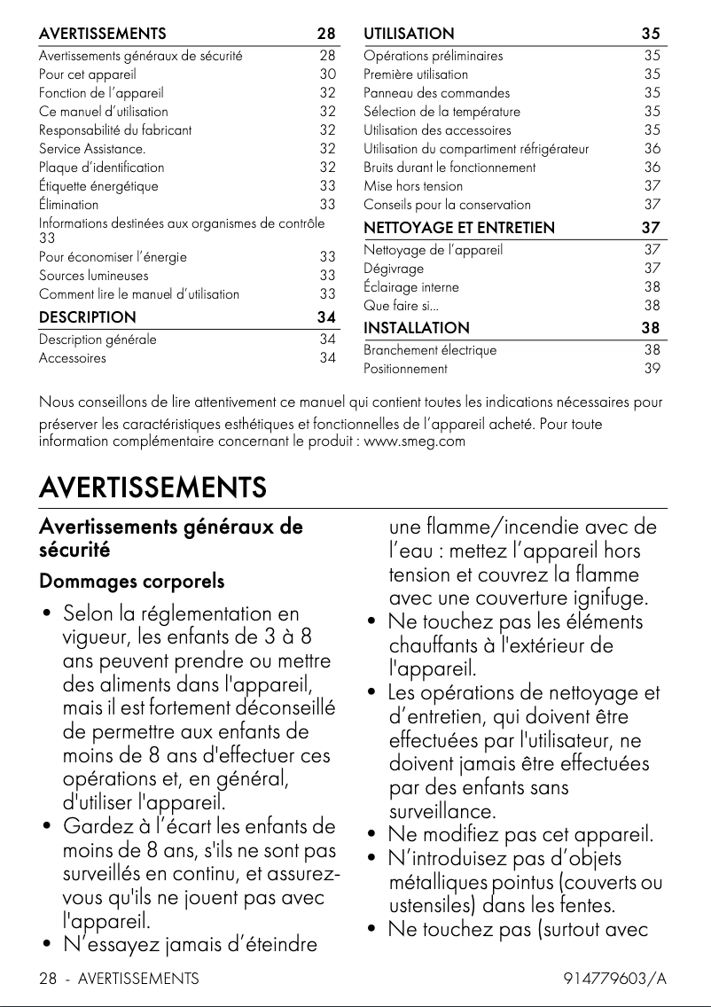 Image de la première page du manuel de l'appareil FAB10HRPB6