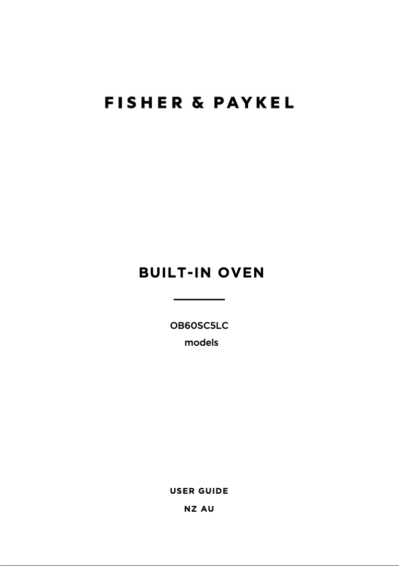 Page 1 de la notice Manuel utilisateur Fisher & Paykel OB60SC5LCX1
