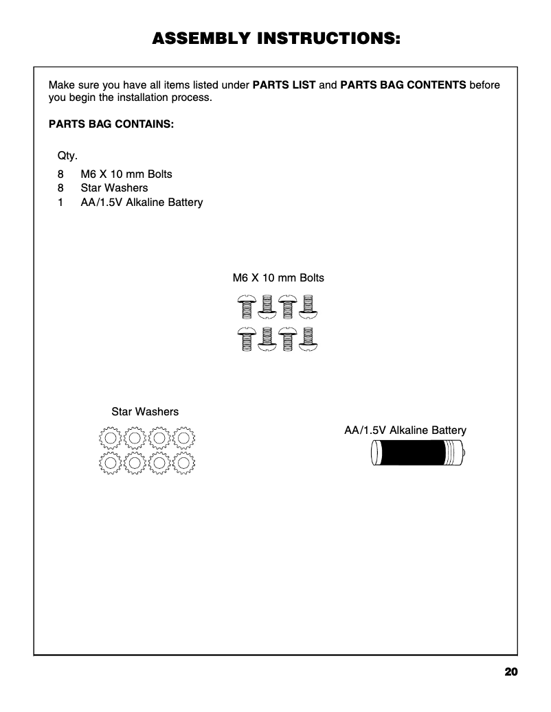 Page 1 de la notice Instructions / montage Brinkmann 810-1751-SC