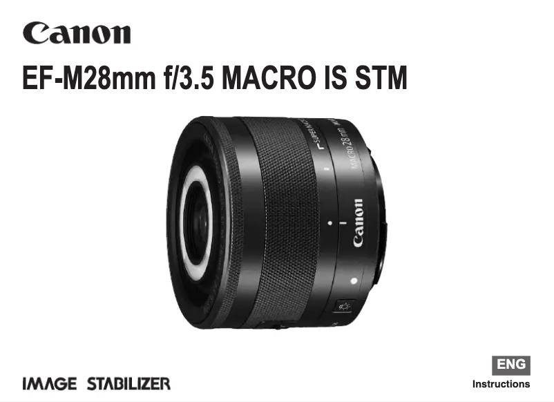 Imagen de la primera página del manual del dispositivo EF-M 28MM F/3.5 Macro IS STM