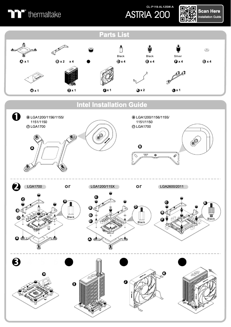 Page 1 de la notice Manuel utilisateur Thermaltake ASTRIA 200