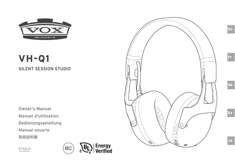 Page 1 de la notice Manuel utilisateur VOX VH-Q1