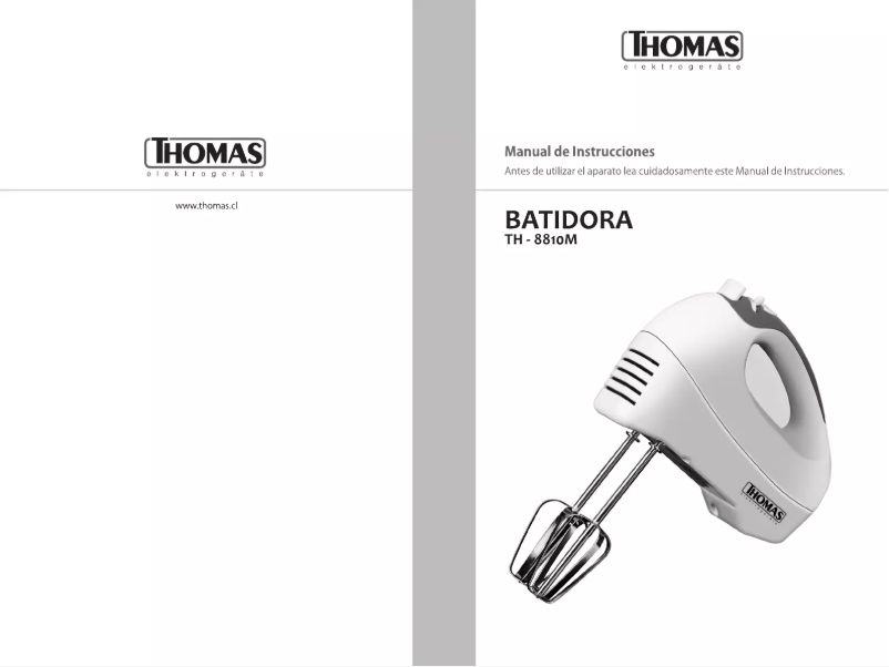 Page n°1 - Manuel utilisateur Thomas TH-8810M