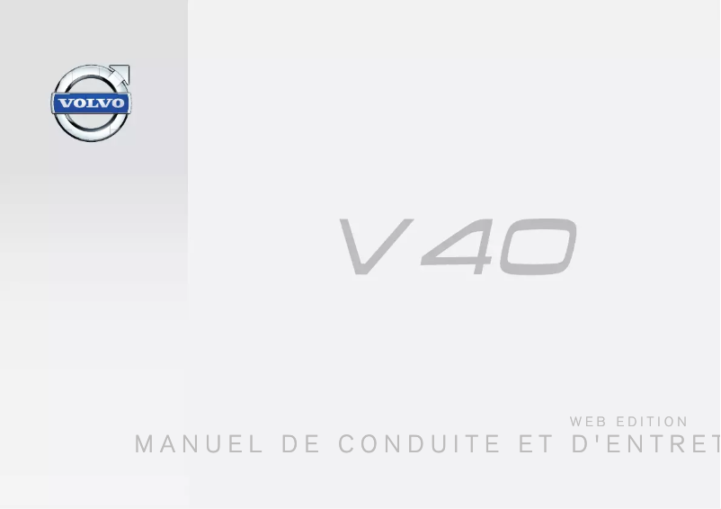Page n°1 - Manuel utilisateur Volvo V40 (2014)