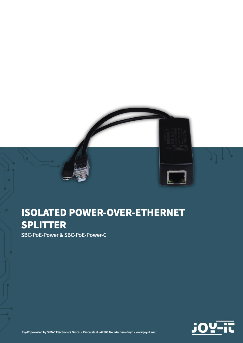 Página 1 del manual Manual de usuario Joy-It SBC-PoE-Power