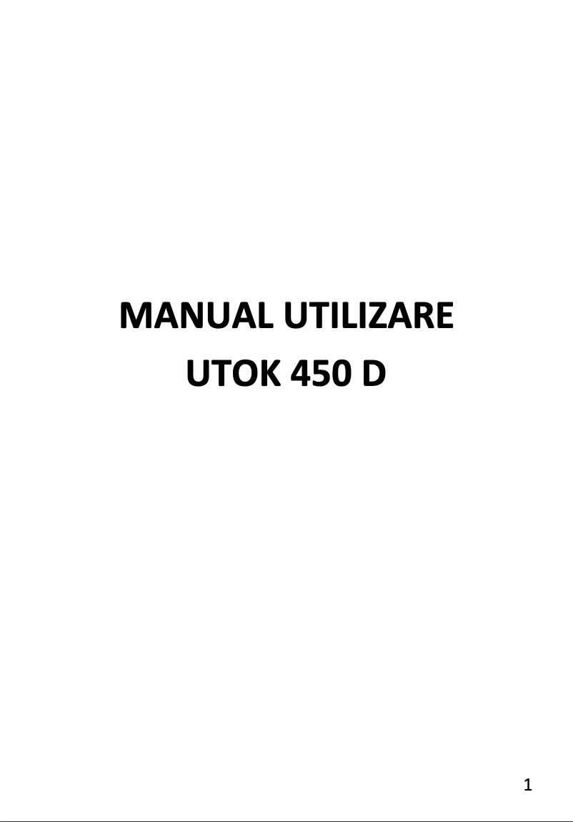 Page 1 de la notice Manuel utilisateur UTOK 450D