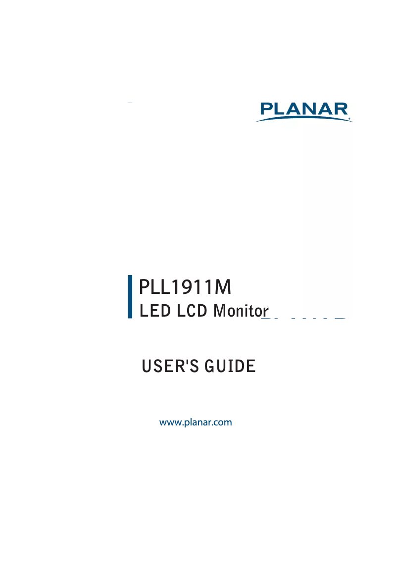 Page 1 de la notice Manuel utilisateur Planar PLL1911M