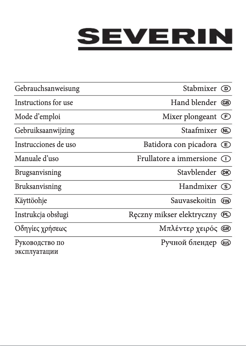 Page 1 of the manual User Manual Severin SM 3731